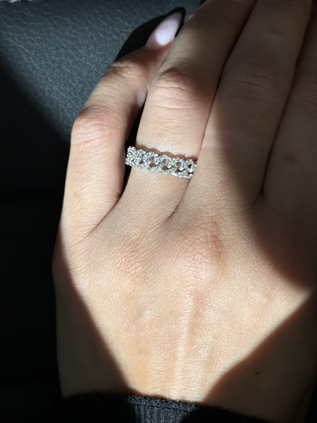 1.23 CT Diamond Pave Cuban Link Ring (3mm)
