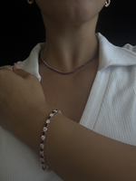 Natural Diamond & Red Ruby Tennis Bracelet 14K Solid Gold Lifestyle 3
