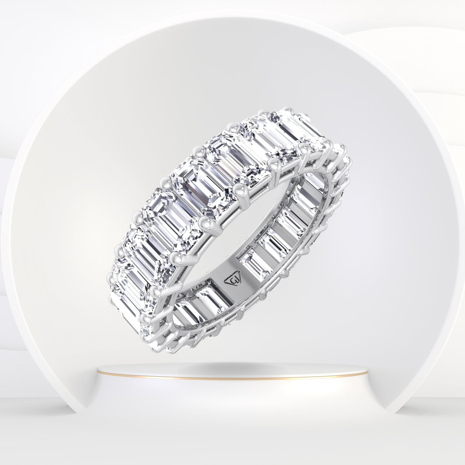 Emerald Cut Natural Diamond Eternity Band - Gem Jewelers Co