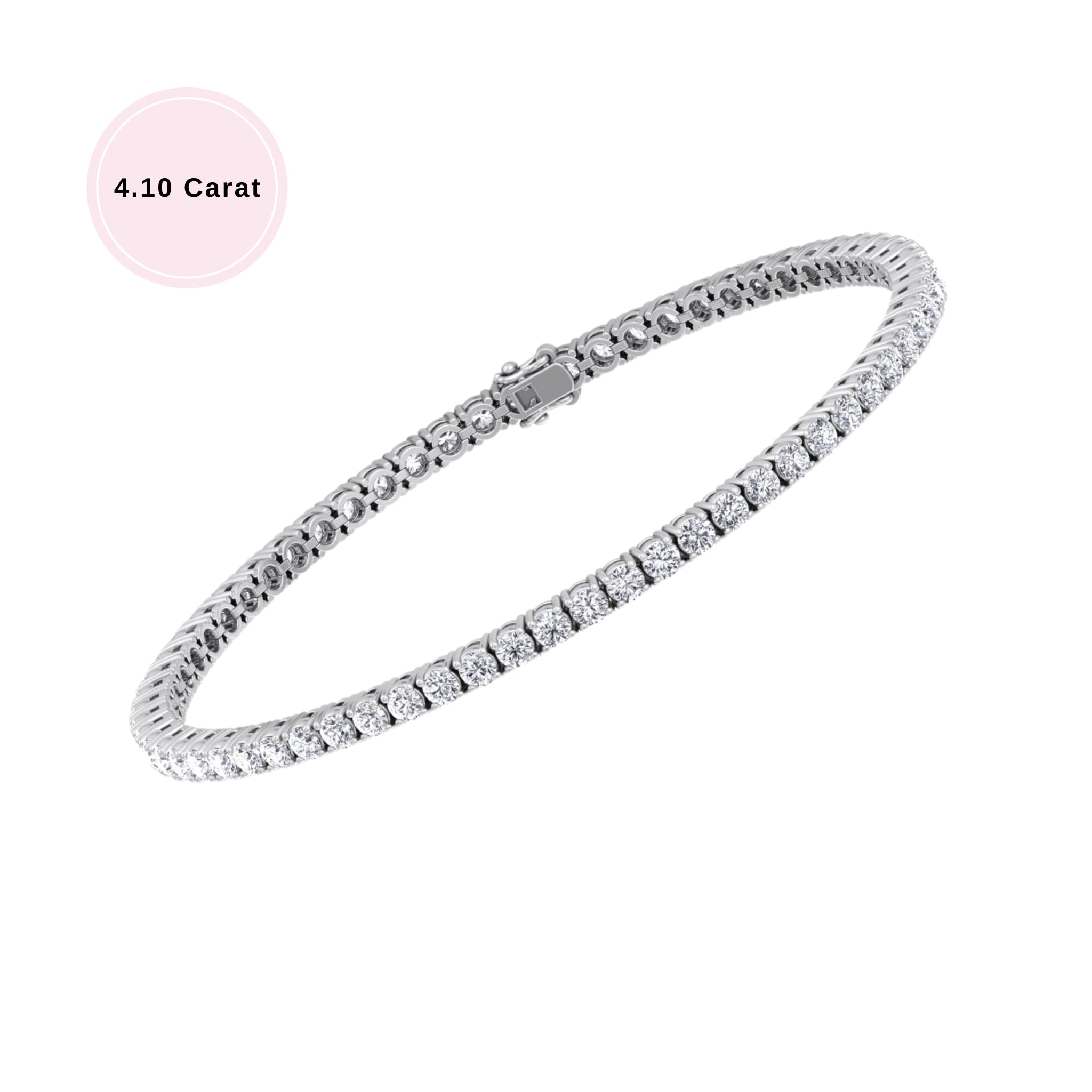 Lena 4 Prong Natural Diamond Tennis Bracelet Platinum