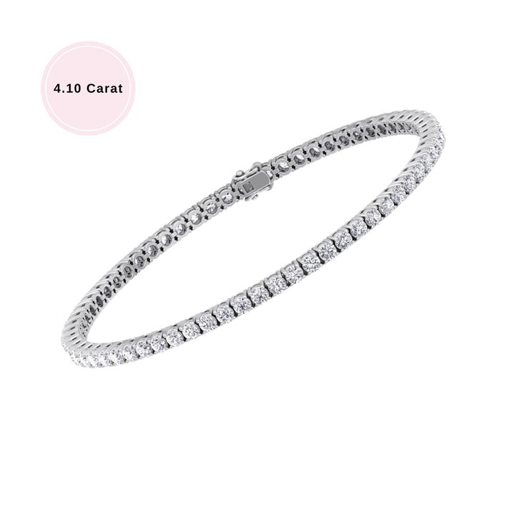 4 Prong 4.10CT Diamond Tennis Bracelet Square Box Set Gold