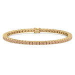 4 Prong Champagne Diamond Tennis Bracelet 14K Yellow Gold