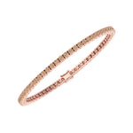 4 Prong Champagne Diamond Tennis Bracelet Rose Gold