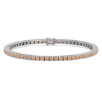 4 Prong Champagne Diamond Tennis Bracelet White Gold