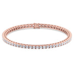 4 Prong Diamond Tennis Bracelet Square Box Set Rose Gold