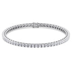 4 Prong Diamond Tennis Bracelet Square Box Set White Gold
