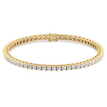 4 Prong Diamond Tennis Bracelet Square Box Set Yellow Gold