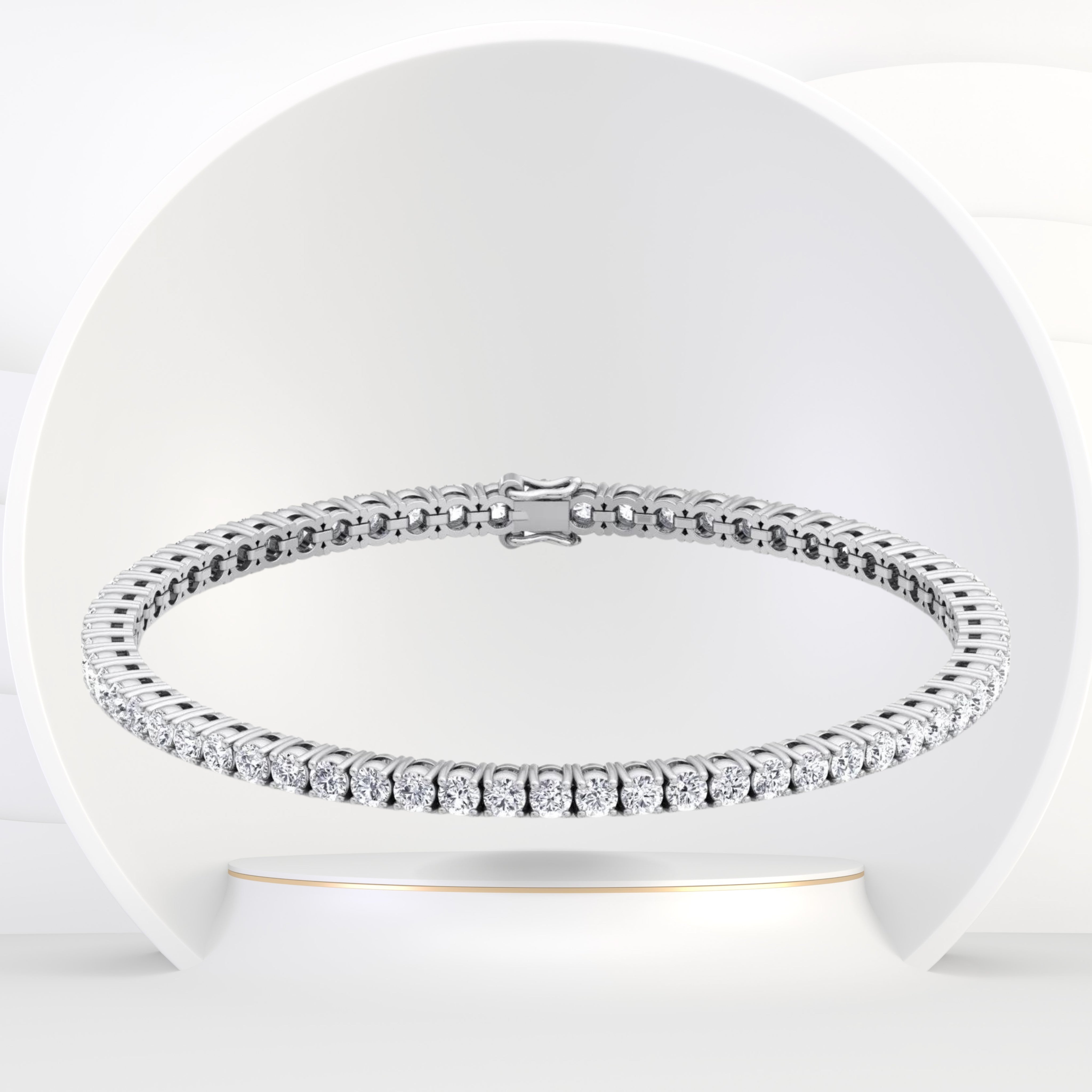 8CT Natural Diamond Tennis Bracelet 14K Gold