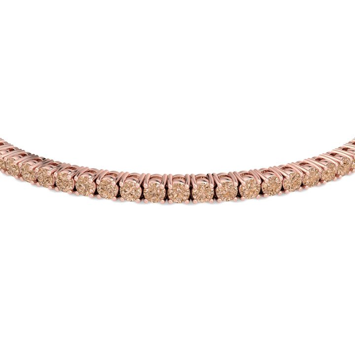 4 Prong Set Champagne Diamond Tennis Bracelet Rose Gold