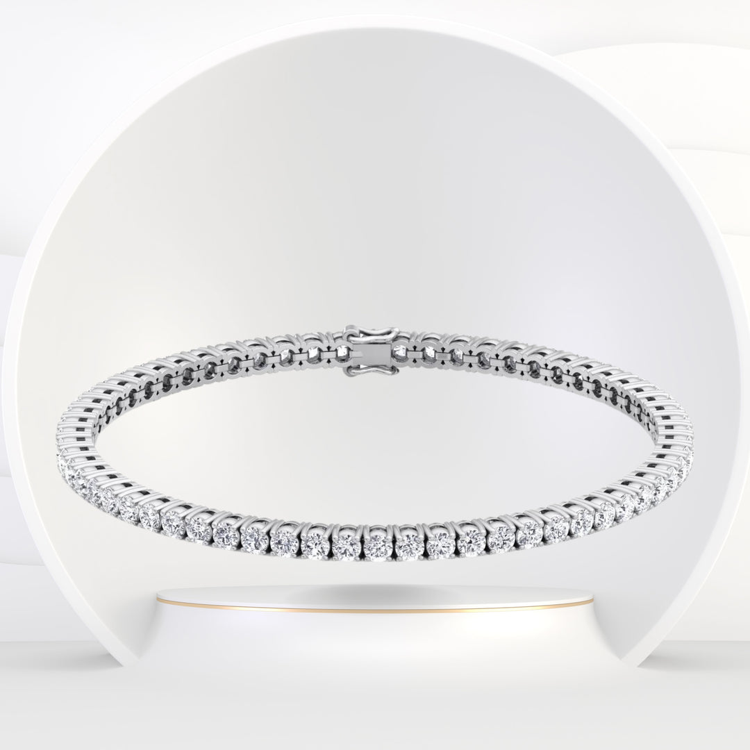 5.20CT Diamond Tennis Bracelet 14K Solid Gold