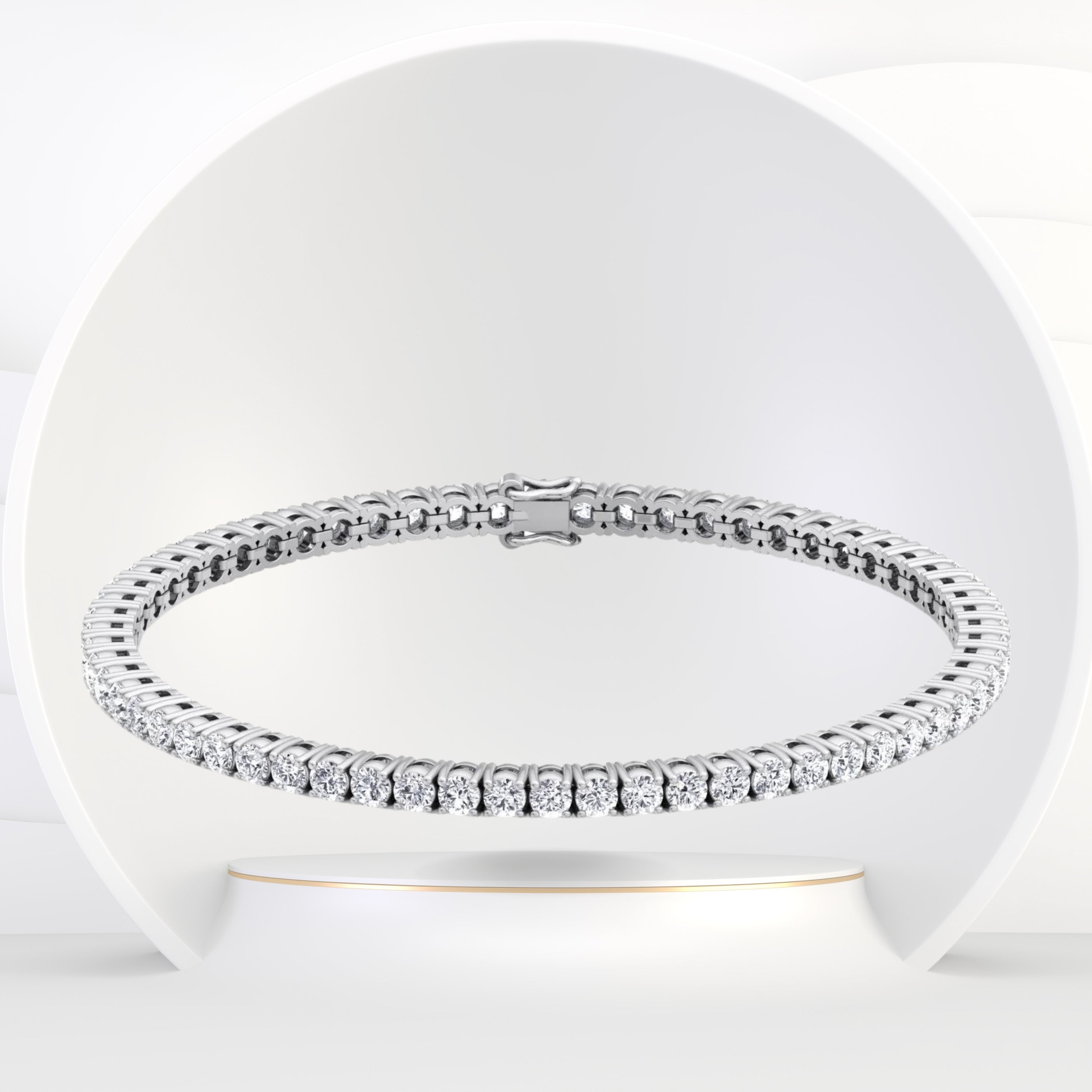 5.20CT Diamond Tennis Bracelet 14K Solid Gold
