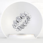 Allora - Bezel Set Oval Shape Diamond Eternity Band - Gem Jewelers Co
