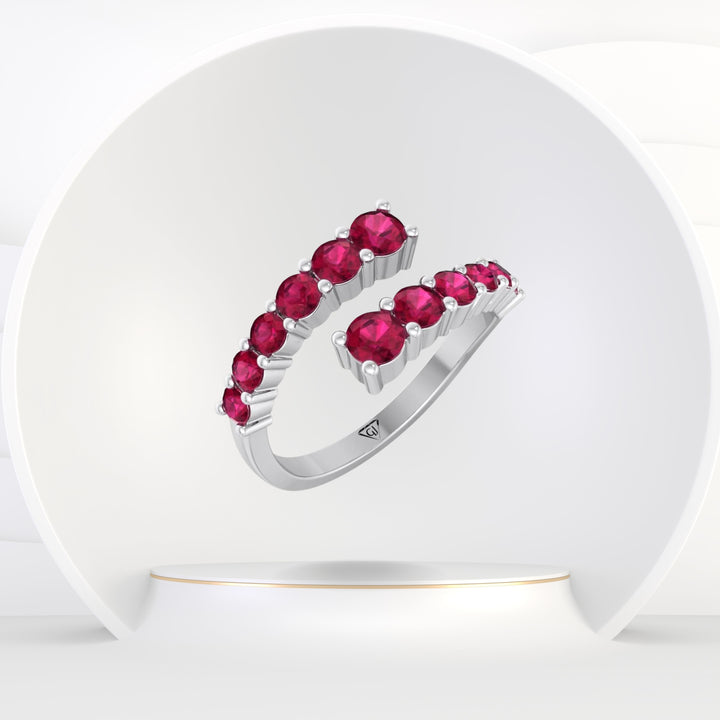 Rubini - Red Ruby Twist Ring - Gem Jewelers Co
