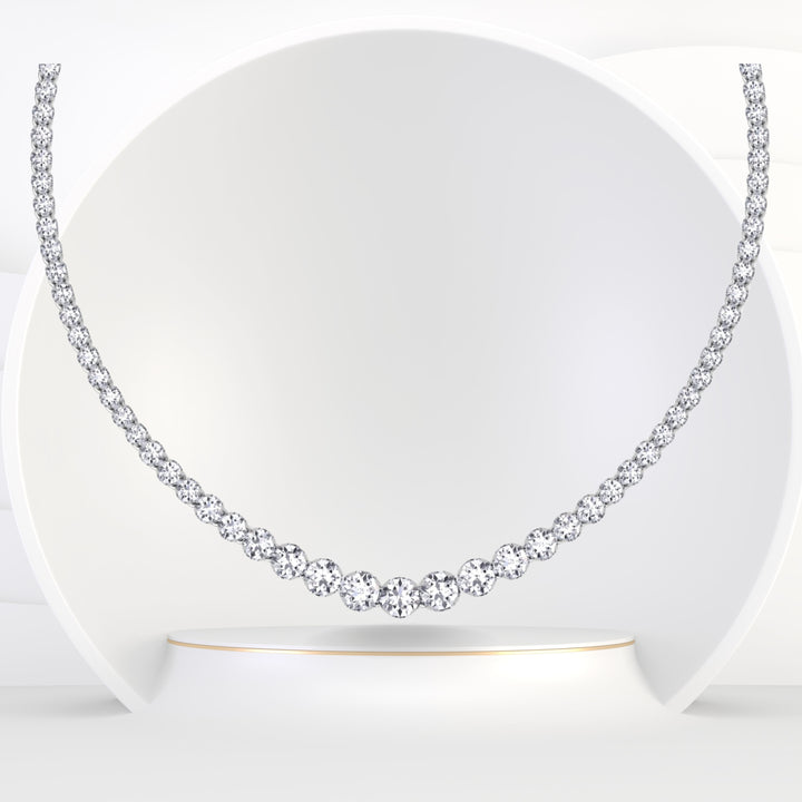 Graduated Natural Diamond Tennis Necklace - Gem Jewelers Co
