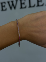 Flexible Natural Red Ruby Bangle in 14K Solid Gold Lifestyle 3