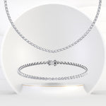 Gift Set - 6.4CT Crown Crown Prong Diamond Tennis Necklace & 4CT Crown Prong Diamond Tennis Bracelet in 14k Solid Gold - Gem Jewelers Co