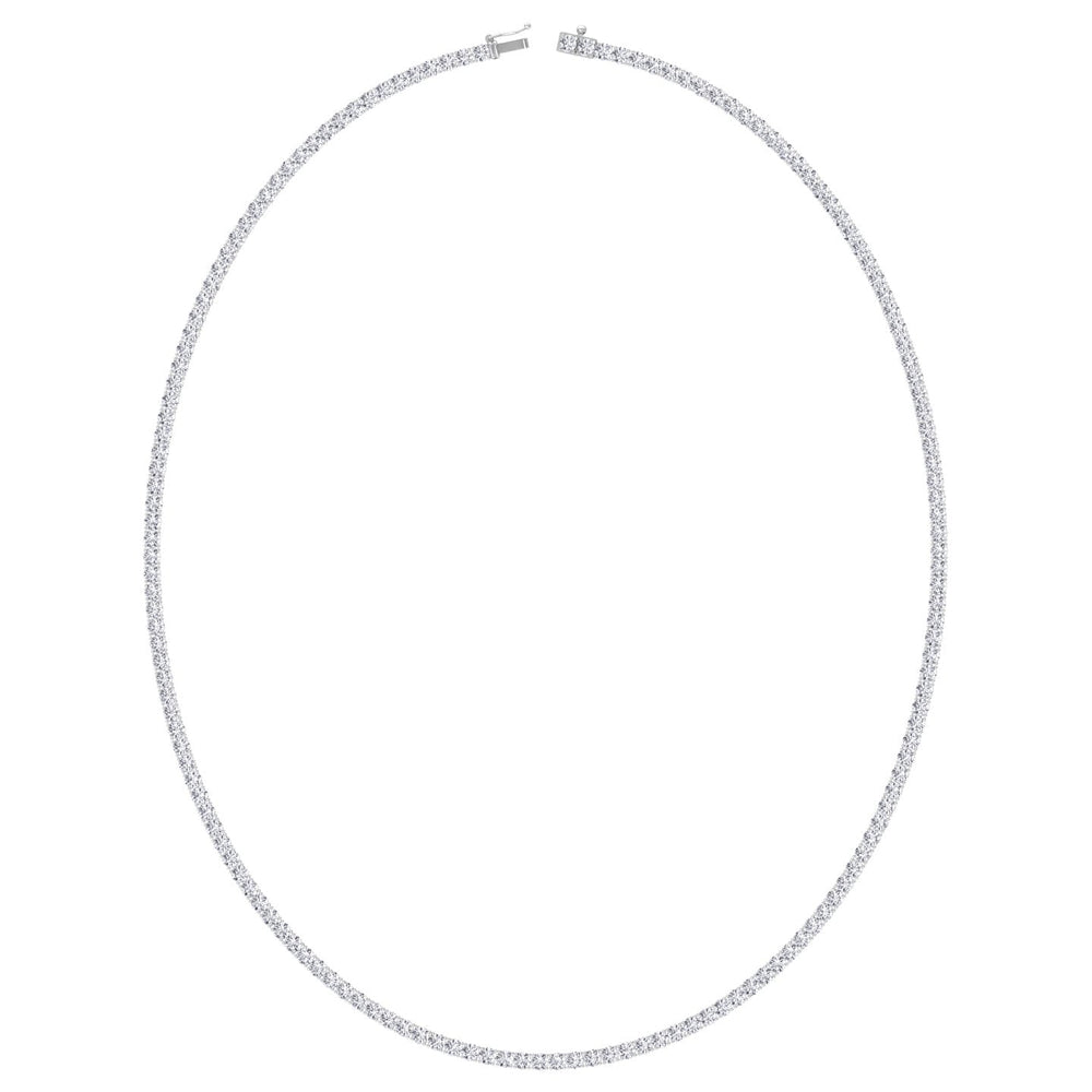 6CT 4-Prong Natural Diamond Tennis Necklace 14K While Gold