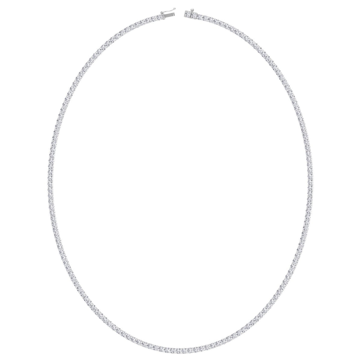 6CT 4-Prong Natural Diamond Tennis Necklace 14K While Gold