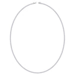 6CT 4-Prong Natural Diamond Tennis Necklace 14K While Gold