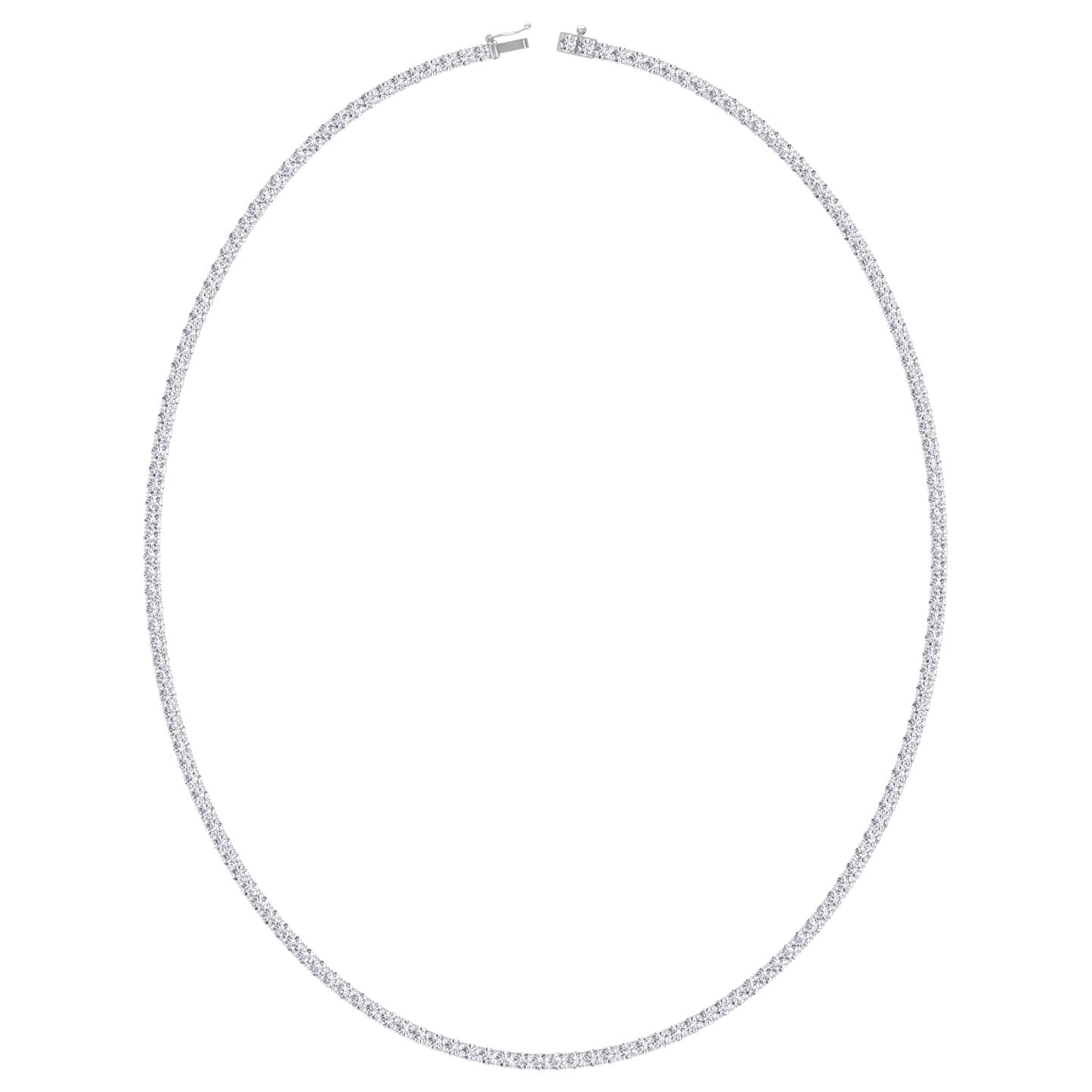6CT 4-Prong Natural Diamond Tennis Necklace 14K While Gold