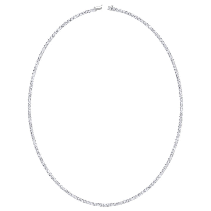 6CT 4-Prong Natural Diamond Tennis Necklace 14K While Gold