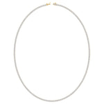 6CT 4-Prong Natural Diamond Tennis Necklace 14K Yellow Gold
