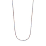 6CT 4-Prong Natural Diamond Tennis Necklace Rose Gold, Profile