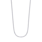 6CT 4-Prong Natural Diamond Tennis Necklace White Gold, Profile