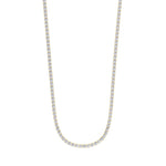 6CT 4-Prong Natural Diamond Tennis Necklace Yellow Gold, Profile