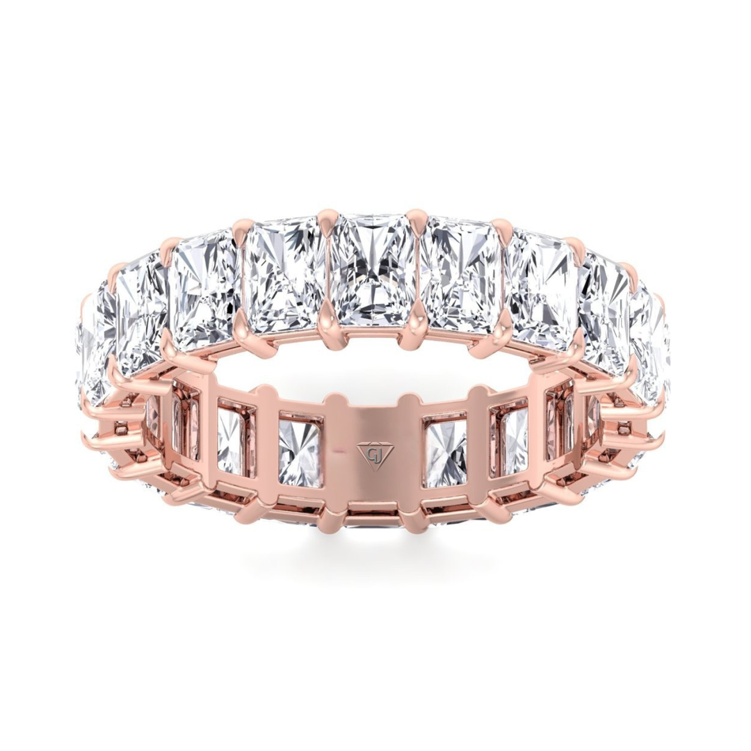 Radiant Cut Natural Diamond Eternity Band Gold Rose Gold 14K 18K