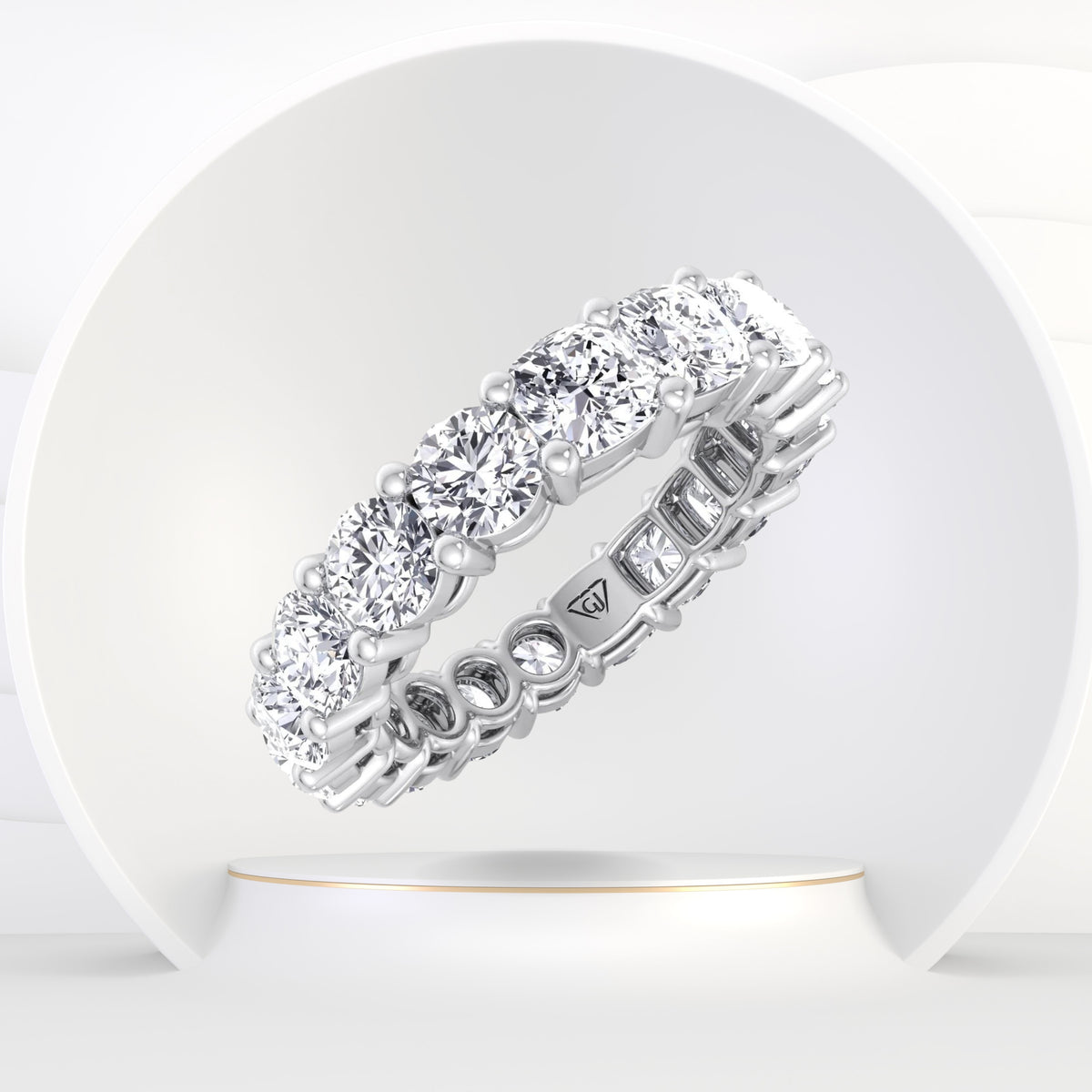Zilda - Double Shape Natural Diamond Eternity Band (Round & Asscher) - Gem Jewelers Co