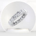 Zilda - Double Shape Natural Diamond Eternity Band (Round & Asscher) - Gem Jewelers Co