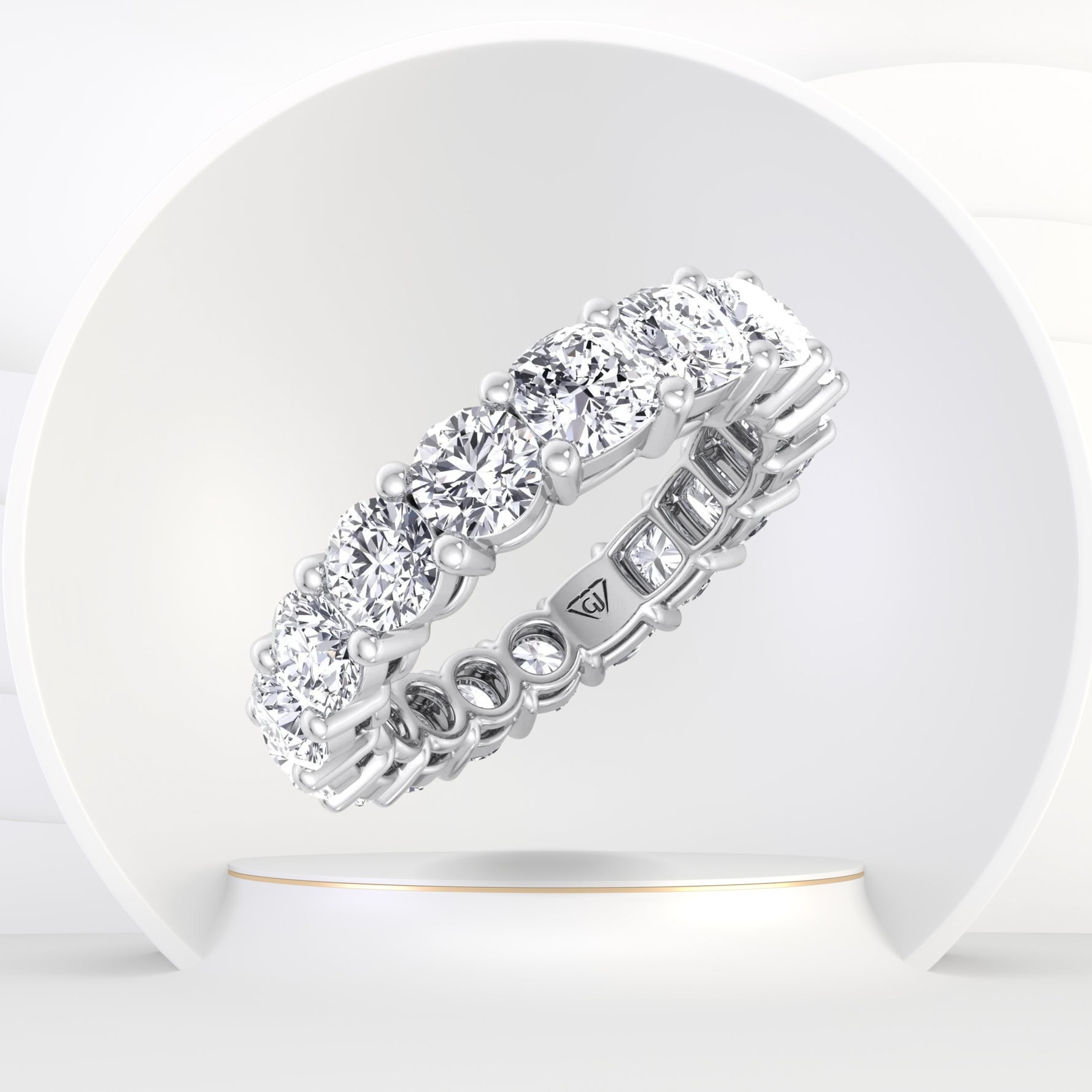 Zilda - Double Shape Natural Diamond Eternity Band (Round & Asscher) - Gem Jewelers Co
