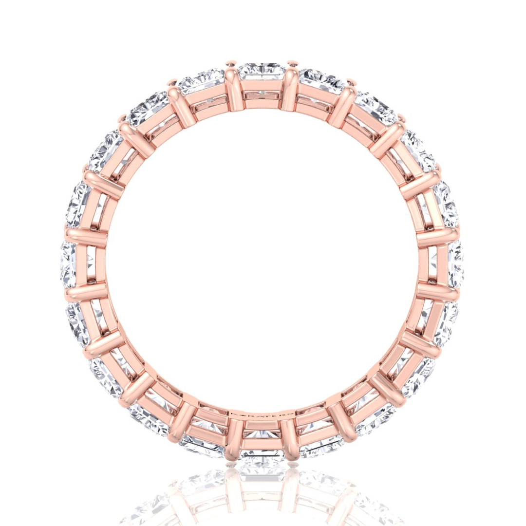 Radiant Cut Natural Diamond Eternity Band Gold Rose Gold