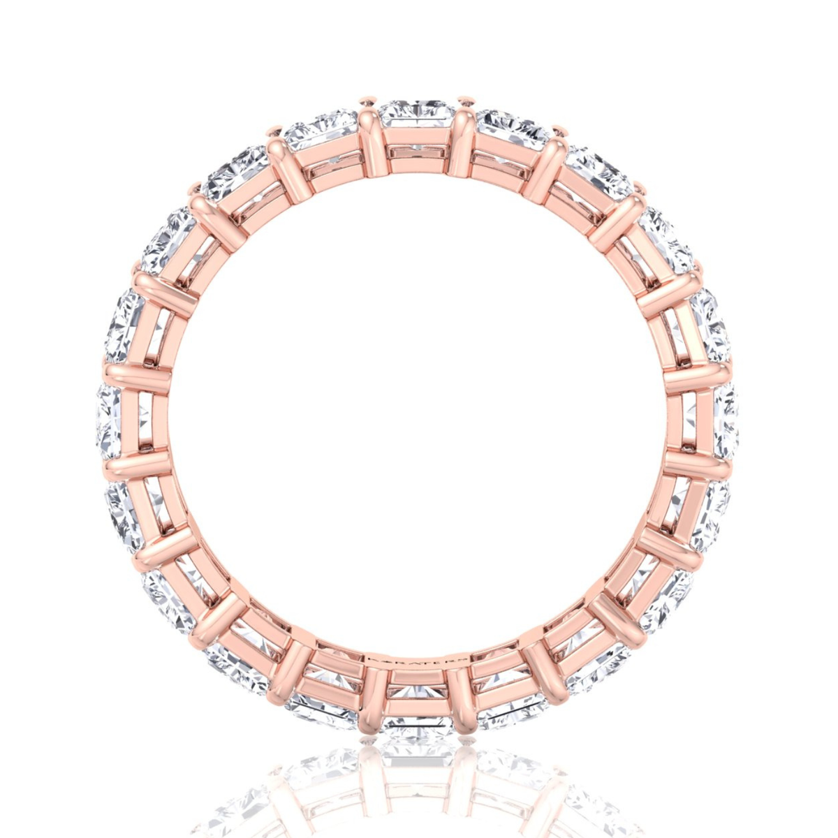 Radiant Cut Natural Diamond Eternity Band Gold Rose Gold
