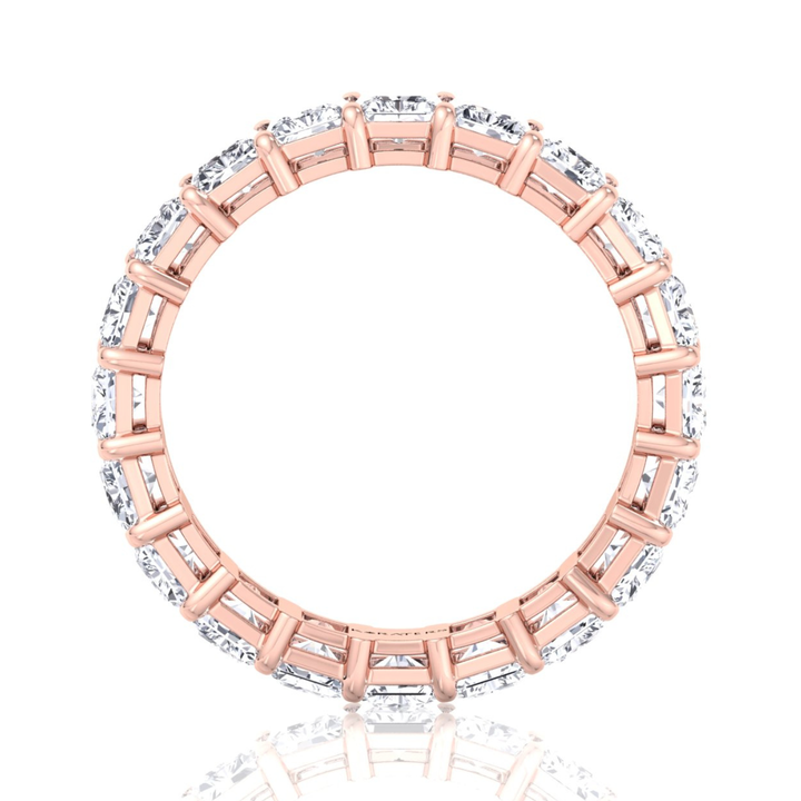 Radiant Cut Natural Diamond Eternity Band Gold Rose Gold