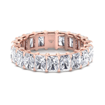 Radiant Cut Natural Diamond Eternity Band Gold Rose Gold 14K