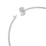 8CT Custom Initial Natural Diamond Tennis Necklace, Close up