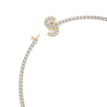 8CT Custom Initial Natural Diamond Tennis Necklace, Yellow Gold