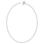 8CT Custom Initial Natural Diamond Tennis Necklace, Yellow, Profile