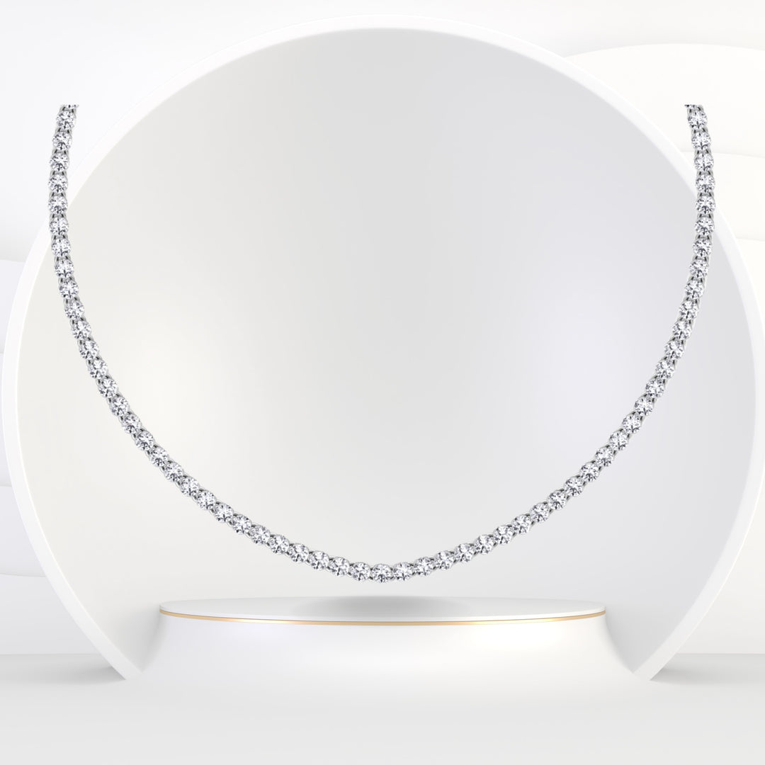 Baskin - 4CT Diamond Tennis Choker Necklace ( 14 Inches)