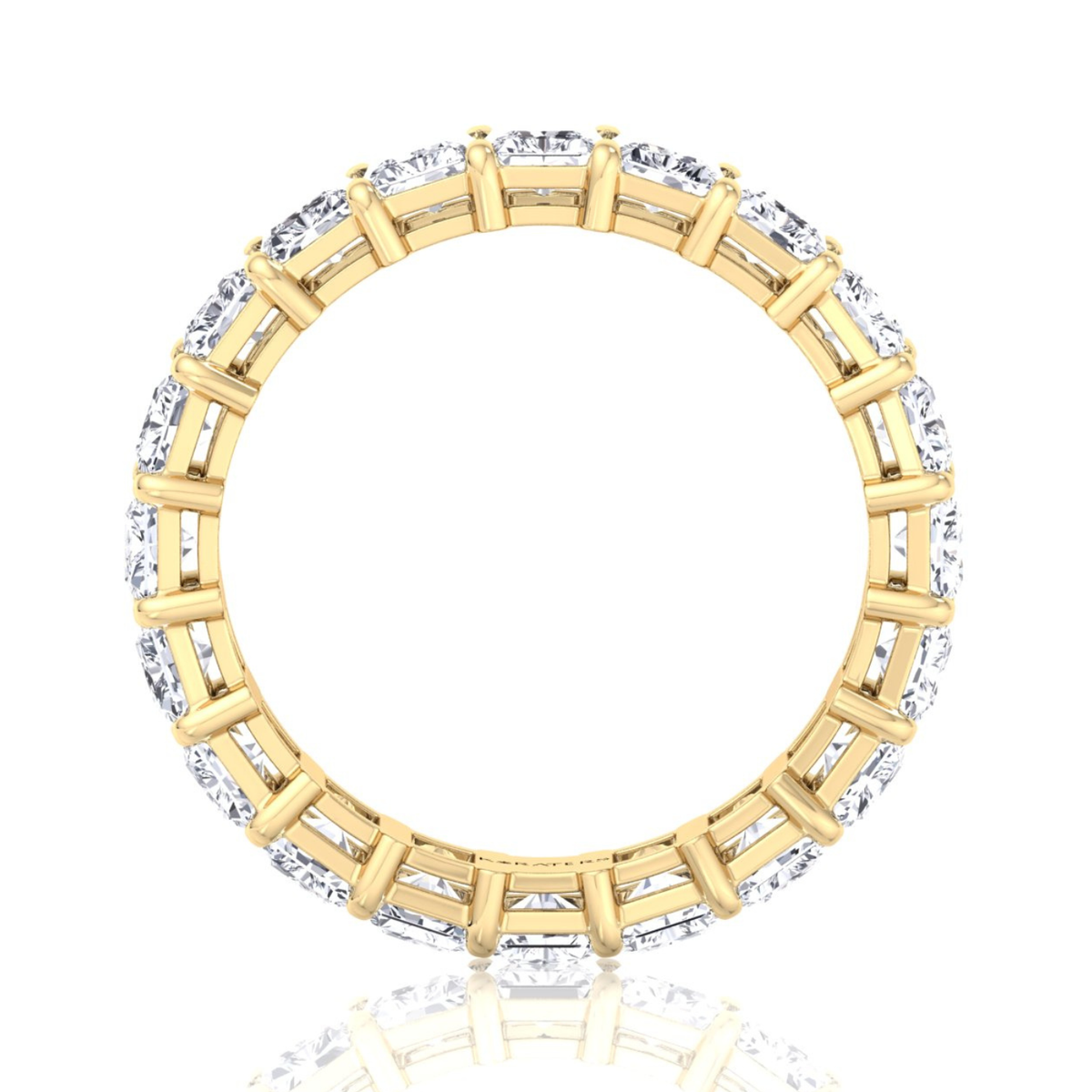 Radiant Cut Natural Diamond Eternity Band Gold Yellow Gold