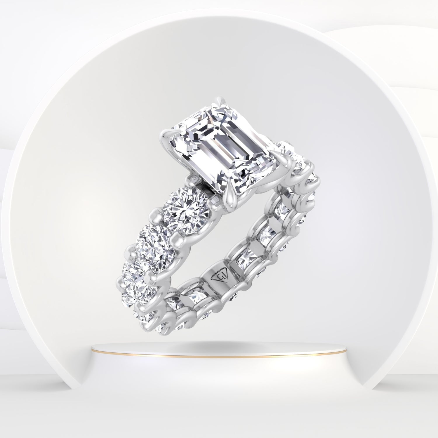 Meldin - Emerald Cut Diamond Eternity Ring - Gem Jewelers Co