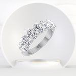 Lucca - Oval Shape Natural Diamond Semi Half Way Eternity Band - Gem Jewelers Co