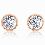 Bezel Set Round Cut Natural Diamond Studs RG