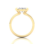 Bezel Set Oval Shape Natural Diamond Solitaire Engagement Ring, Yellow Gold