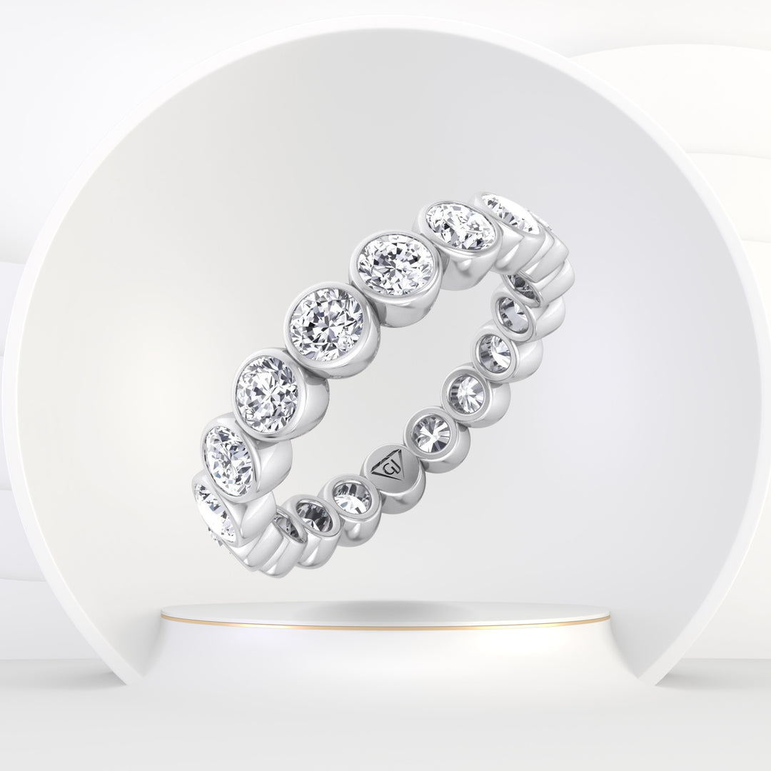 Bezel Set Round Cut Diamond Eternity Band