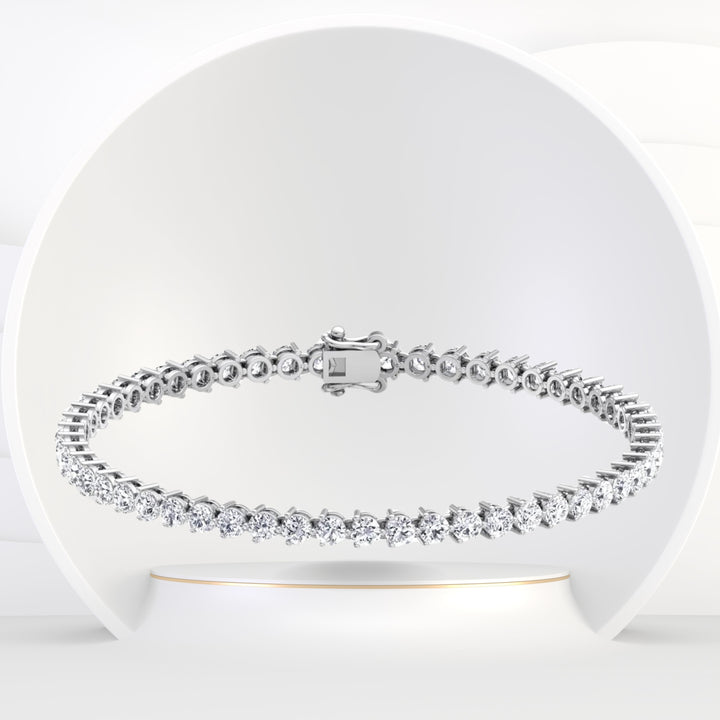 Jilli - 3-Prong Martini Style Diamond Tennis Bracelet