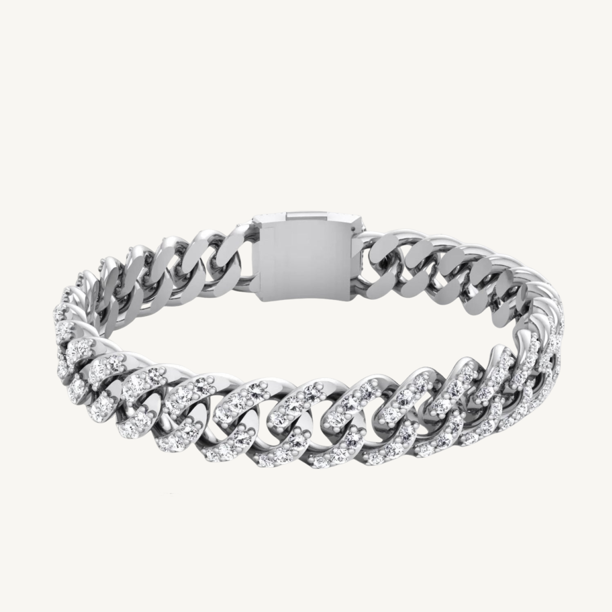 3CT natural diamond Cuban link bracelet