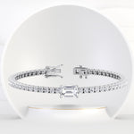Saint-Tropez - 7 CT T.W Emerald Cut Single Stone Natural Diamond Tennis Bracelet - Gem Jewelers Co